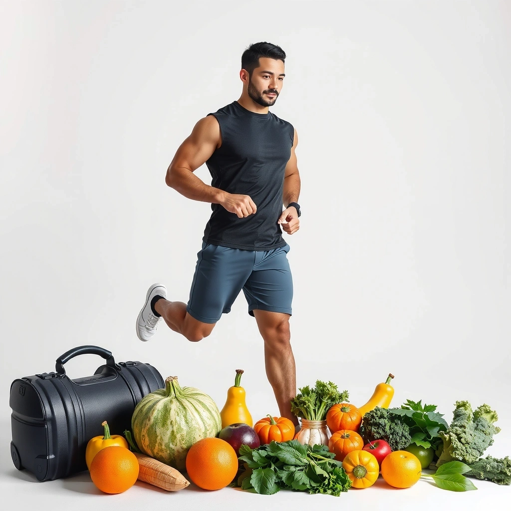 Athlete en action avec une nutrition optimale